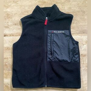 Vintage Ralph Lauren Polo Jeans Co Men’s Sz S Black Fleece Full‎ Zip Vest